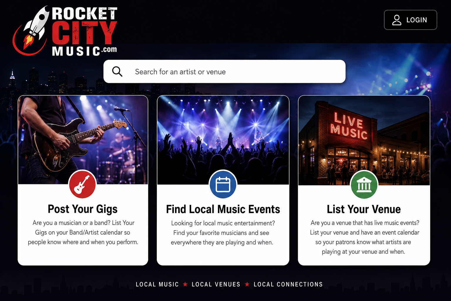 RocketCityMusic.com website preview